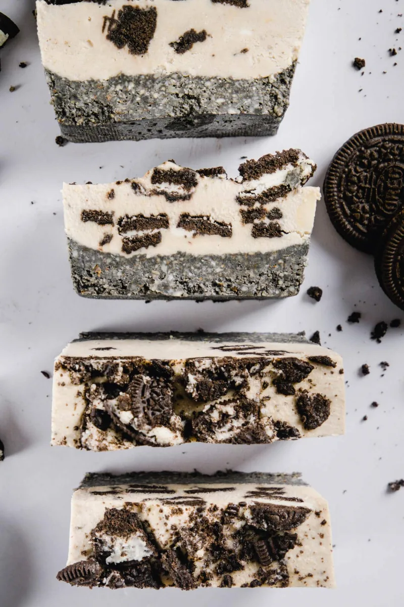 oreo eis kuchen mit aktivkohle vegan